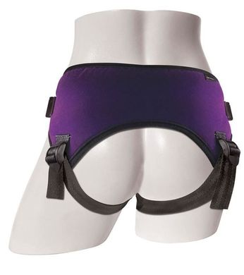 Трусы для страпона Sportsheets - Lush Strap On Purple, широкий бархатистый пояс, очень комфортные SO2173 фото