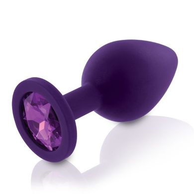 Набір силіконових анальних пробок із кристалом Rianne S: Booty Plug Set Purple, діаметр 2,7см, 3,5см SO3908 фото