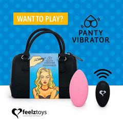 Вибратор в трусики FeelzToys Panty Vibrator Pink с пультом ДУ, 6 режимов работы, сумочка-чехол SO3849 фото