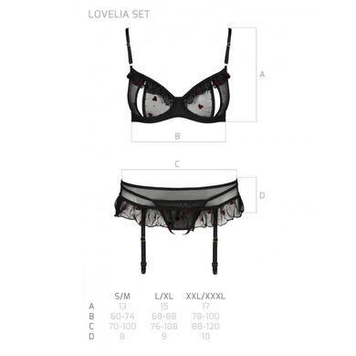 Сексуальный комплект с поясом для чулок LOVELIA SET black XXL/XXXL - Passion SO4779 фото
