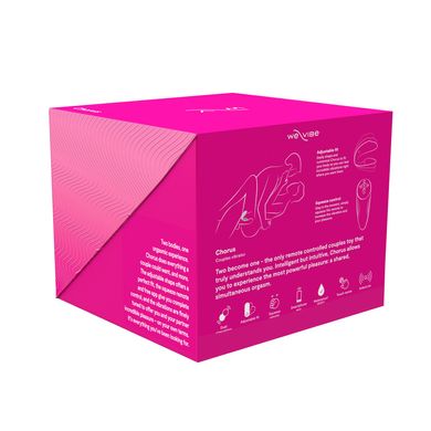 Смарт-вібратор для пар We-Vibe Chorus Cosmic Pink, сенсорне керування вібраціями стисненням пульта SO6921 фото