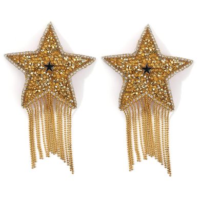 Пестис-зірки з бахромою JSY Nipple Sticker RT236112 Gold, стікери SO9279 фото