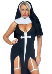 Костюм монашки-грешницы Leg Avenue Sultry Sinner L, платье, головной убор, воротник SO7922 фото