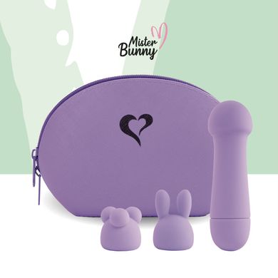 Мінівібратор FeelzToys Magic Bunny Purple з двома насадками SO4439 фото