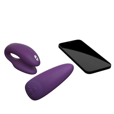 Смарт-вибратор для пар We-Vibe Chorus Purple, сенсорное управление вибрациями сжатием пульта SO6923 фото