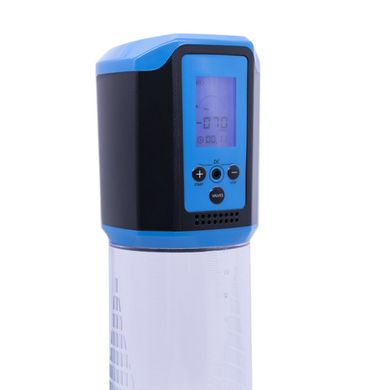 Автоматическая вакуумная помпа Men Powerup Passion Pump Blue, LED-табло, перезаряжаемая, 8 режимов SO6298 фото
