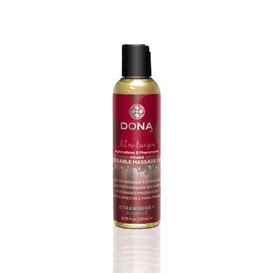 Масажна олія DONA Kissable Massage Oil Strawberry Souffle (110 мл) можна для оральних пестощів SO1537 фото