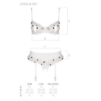 Сексуальний комплект з поясом для панчіх LOVELIA SET white S/M - Passion SO4781 фото