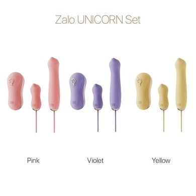 Набор 3в1 Zalo — UNICORN Set Violet, виброяйцо, пульсатор, вакуумный стимулятор SO6688 фото