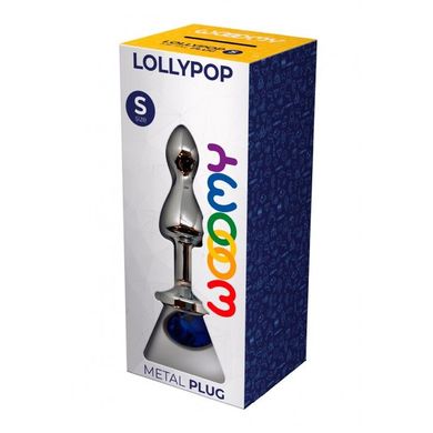 Металева анальна пробка Wooomy Lollypop Double Ball Metal Plug Blue S, діаметр 2,8см, довжина 8,5см SO7415 фото