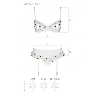 Сексуальний комплект з поясом для панчіх LOVELIA SET white XXL/XXXL - Passion SO4782 фото