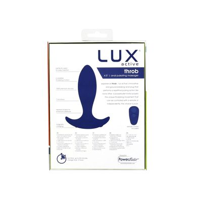 Анальная пробка с пульсацией Lux Active – Throb – 4.5" Anal Pulsating Massager, пульт ДУ SO5571 фото