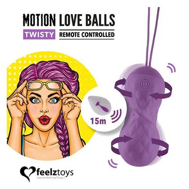 Вагинальные шарики с массажем и вибрацией FeelzToys Motion Love Balls Twisty с пультом ДУ, 7 режимов SO3853 фото