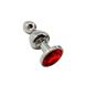 Металева анальна пробка Wooomy Lollypop Double Ball Metal Plug Red S, діаметр 2,8 см, довжина 8,5 см SO7416 фото 1