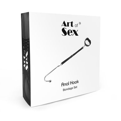 Анальный крюк с ошейником из натуральной кожи Art of Sex - Anal hook, Черный SO7137 фото