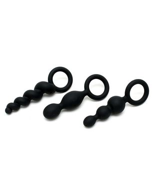 Набор анальных игрушек Satisfyer Plugs black (set of 3) - Booty Call, макс. диаметр 3 см SO2323 фото