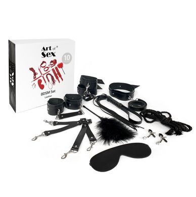 Набор Art of Sex - BDSM Set Leather, 10 предметов, натуральная кожа, Черный SO7138 фото