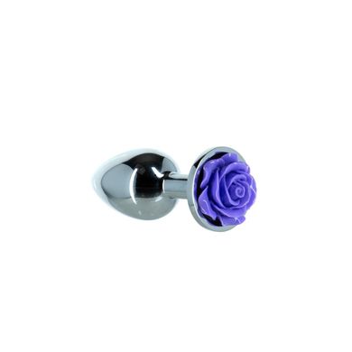 Металлическая анальная пробка Lux Active с розой - Rose Anal Plug - Purple, вибропуля в подарок SO5573 фото