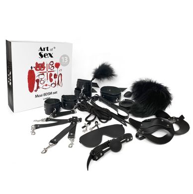 Набор Art of Sex - Maxi BDSM Set Leather, 13 предметов, натуральная кожа, Черный SO7139 фото