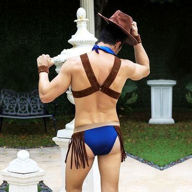 Чоловічий еротичний костюм ковбоя "Влучний Вебстер" One Size: хустка, портупея, труси, манжети, капе SO2267 фото