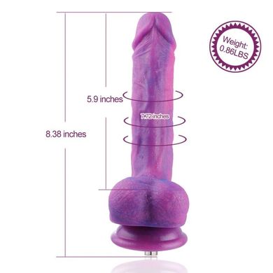 Фаллоимитатор 8.2″ с вибрацией для секс-машин Hismith Purple Silicone Dildo with Vibe, KlicLok SO6212 фото