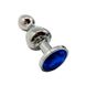 Металева анальна пробка Wooomy Lollypop Double Ball Metal Plug Blue L діаметр 3,5 см, довжина 10,5см SO7419 фото 1