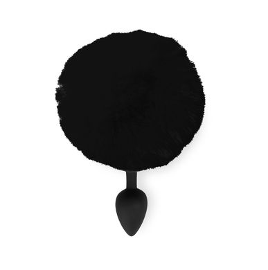 Силіконова анальна пробка М Art of Sex - Silicone Bunny Tails Butt plug Black, діаметр 3,5 см SO6694 фото