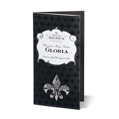 Пестіс з кристалів Petits Joujoux Gloria set of 2 - Black/Silver, прикраса на груди SO3139 фото