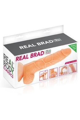 Фалоімітатор із рухомою крайньою плоттю Real Body - Real Brad (зіпсоване паковання) SO1889-R фото