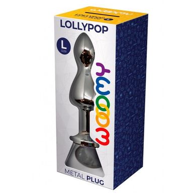 Металева анальна пробка Wooomy Lollypop Double Ball Metal Plug L, діаметр 3,5 см, довжина 10,5 см SO7421 фото