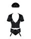 Эротический костюм полицейского Obsessive Police set S/M, black, топ, шорты, кепка, пояс, портупея SO7725 фото 2