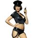 Эротический костюм полицейского Obsessive Police set S/M, black, топ, шорты, кепка, пояс, портупея SO7725 фото 1