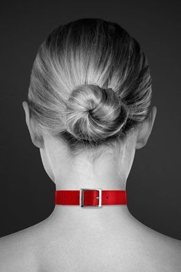 Чокер с кольцом для поводка Bijoux Pour Toi - FETISH Red, экокожа SO1880 фото