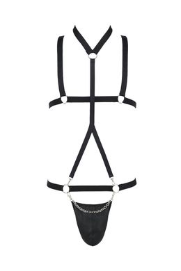 Комплект мужского белья из стреп Passion 039 Set Andrew L/XL Black, стринги, шлейка SO7588 фото