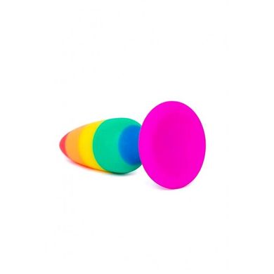 Силиконовая анальная пробка Wooomy Hiperloo Silicone Rainbow Plug L, диаметр 3,9 см, длина 13,1 см SO7434 фото