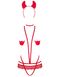 Эротический костюм чертика из стреп Obsessive Evilia teddy red S/M, боди, чокер, накладки на соски, SO7706 фото 3