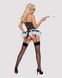 Еротичний костюм покоївки зі спідницею Obsessive Housemaid 5 pcs costume L/XL, чорно-білий, топ з пі SO7279 фото 4