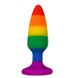 Силиконовая анальная пробка Wooomy Hiperloo Silicone Rainbow Plug L, диаметр 3,9 см, длина 13,1 см SO7434 фото 1