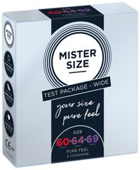 Набір презервативів Mister Size - pure feel - 60–64–69 (3 condoms), 3 розміри, товщина 0,05 мм SO8041 фото