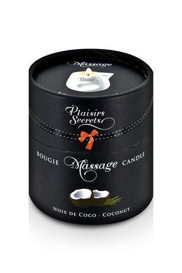 Масажна свічка Plaisirs Secrets Coconut (80 мл) подарункова упаковка, керамічний посуд SO1846 фото