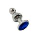 Металева анальна пробка Wooomy Lollypop Double Ball Metal Plug Blue M діаметр 3,1 см, довжина 9,4 см SO7422 фото 1