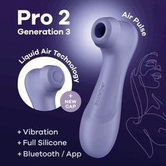 Вакуумний кліторальний стимулятор Satisfyer Pro 2 Generation 3 with Liquid Air Connect App Lilac SO8405 фото
