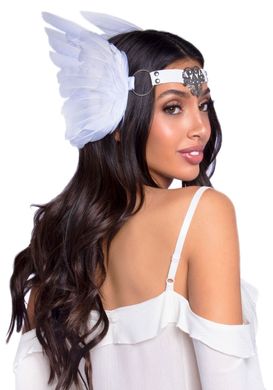 Пов’язка на голову з крилами Leg Avenue Feather headband White, пір’я та натуральна шкіра SO8013 фото
