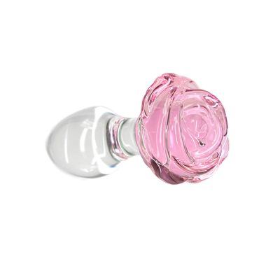 Скляна анальна пробка Pillow Talk Rosy Luxurious Glass Anal Plug, ⌀3,3 см, віброкуля в подарунок SO6834 фото