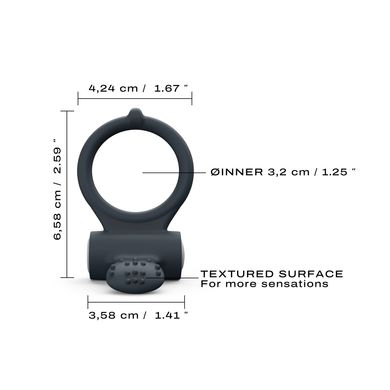 Эрекционное кольцо Dorcel Power Clit Black V2 с вибрацией, с язычком со щеточкой MD1410 фото