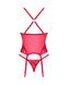 Прозрачный корсет Obsessive Lacelove corset XS/S Red, кружево, подвязки для чулок SO8649 фото 4