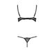 Комплект білизни Passion VALERY SET L/XL Black, стрепи, мереживо, відкриті груди, стрінги PS25104 фото 6