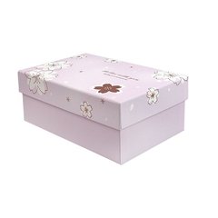 Подарочная коробка с цветами розовая, L - 28.5х21.5х11 cм SO5479 фото