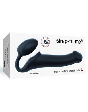Безремінний страпон Strap-On-Me Black XL, повністю регульований, діаметр 4,5 см SO2713 фото