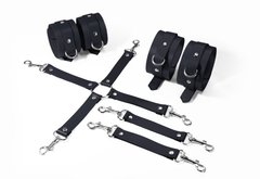Набір для БДСМ 3 в 1 Feral Feelings BDSM Kit 3 Black, black, наручники, поножі, хрестовина SO8269 фото
